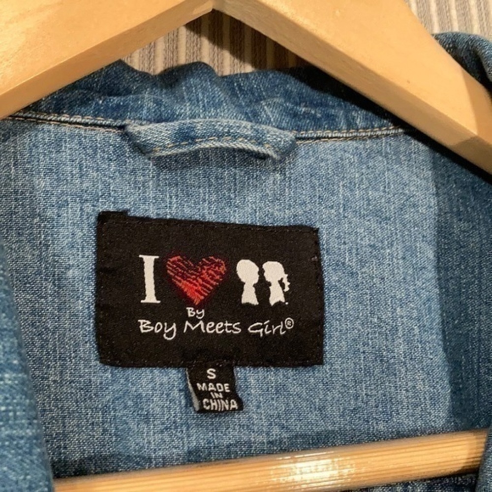 Boy Meets Girl cropped denim vest size small - Picture 4 of 7